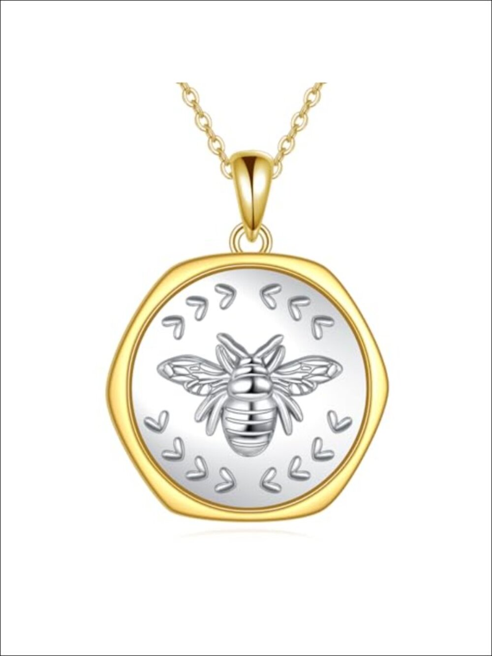 925 Sterling Silver Bee Necklace Pendant Unisex Gift